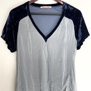 MARC JACOBS Gray light blue Navy blue Dress pure silk velvet rare